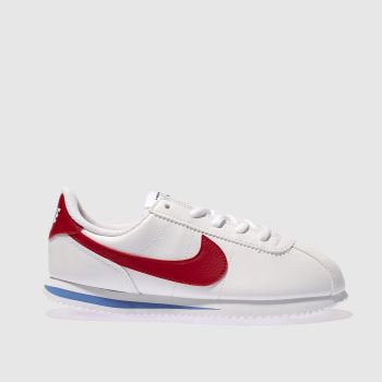 NIKE WHITE & RED CORTEZ CLASSIC TRAINERS JUNIOR NIKE WHITE & RED CORTEZ CLASSIC TRAINERS JUNIOR