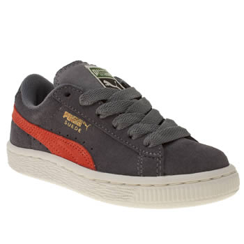 kids puma dark grey suede classic trainers kids puma dark grey suede classic trainers
