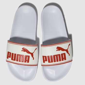 PUMA WHITE & RED LEADCAT SANDALS YOUTH PUMA WHITE & RED LEADCAT SANDALS YOUTH