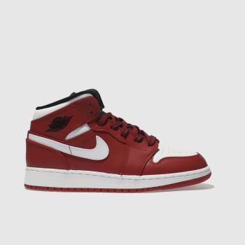 NIKE JORDAN RED 1 MID TRAINERS YOUTH NIKE JORDAN RED 1 MID TRAINERS YOUTH