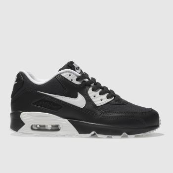NIKE BLACK & GREY AIR MAX 90 MESH TRAINERS YOUTH NIKE BLACK & GREY AIR MAX 90 MESH TRAINERS YOUTH