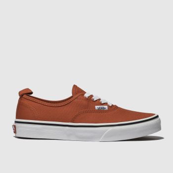 VANS ORANGE AUTHENTIC ELASTIC LACE TRAINERS YOUTH VANS ORANGE AUTHENTIC ELASTIC LACE TRAINERS YOUTH