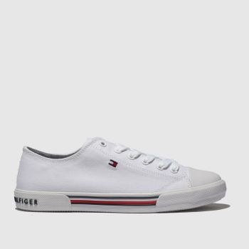 tommy hilfiger white lace up sneaker trainers youth tommy hilfiger white lace up sneaker trainers youth
