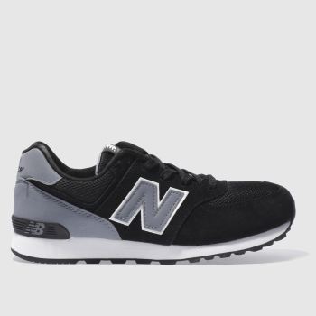 NEW BALANCE BLACK & GREY 574 TRAINERS YOUTH NEW BALANCE BLACK & GREY 574 TRAINERS YOUTH