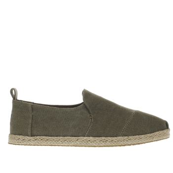 TOMS KHAKI DECONSTRUCTED ALPARGATA SHOES TOMS KHAKI DECONSTRUCTED ALPARGATA SHOES