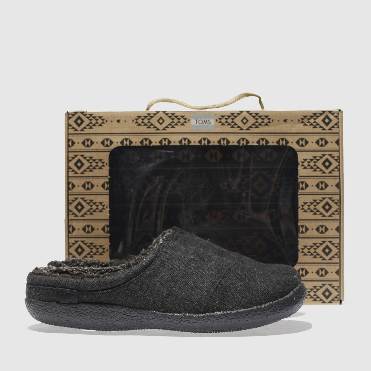 mens black & grey toms berkeley slipper slippers schuh