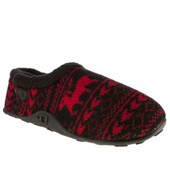mens homeys black & red rudi slippers mens homeys black & red rudi slippers