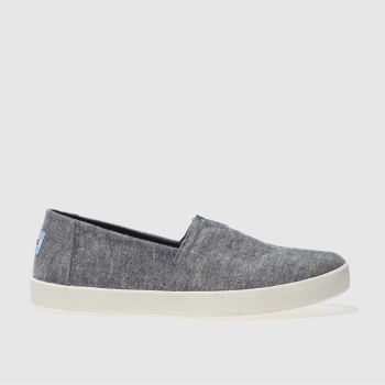 TOMS NAVY & WHITE AVALON SLIP-ON SHOES TOMS NAVY & WHITE AVALON SLIP-ON SHOES