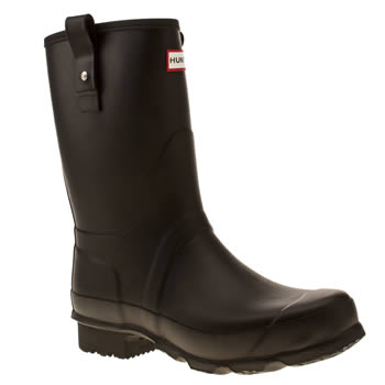 mens hunter black original short tab boots mens hunter black original short tab boots
