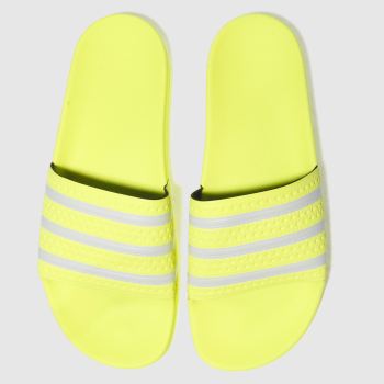 ADIDAS LIME ADILETTE SLIDE SANDALS ADIDAS LIME ADILETTE SLIDE SANDALS