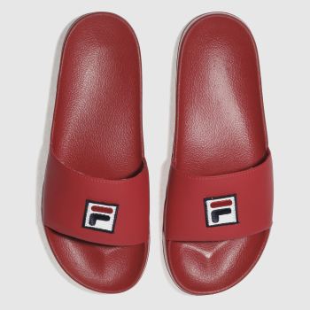 FILA RED F-BOX SLIDER SANDALS FILA RED F-BOX SLIDER SANDALS
