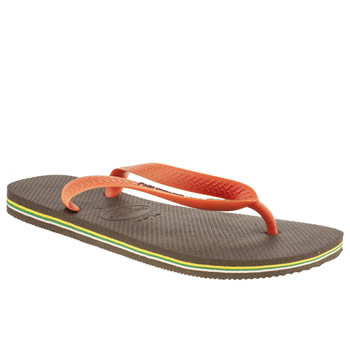 mens havaianas brown & orange brasil logo sandals mens havaianas brown & orange brasil logo sandals