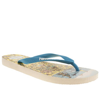 mens havaianas white & blue wally sandals mens havaianas white & blue wally sandals