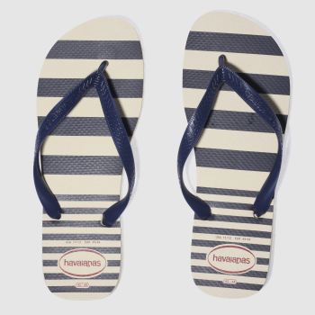 HAVAIANAS BEIGE & NAVY TOP RETRO SANDALS HAVAIANAS BEIGE & NAVY TOP RETRO SANDALS