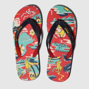 POLO RALPH LAUREN RED & NAVY WHTLBURY III SANDALS POLO RALPH LAUREN RED & NAVY WHTLBURY III SANDALS
