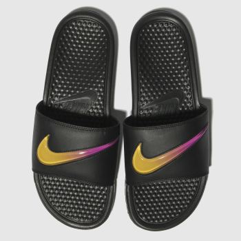 nike black benassi slide sandals nike black benassi slide sandals