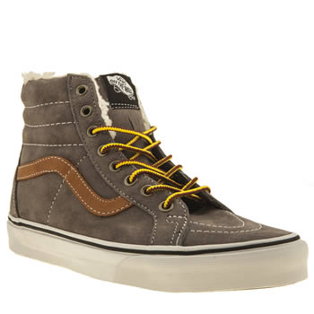 mens vans grey sk8-hi trainers mens vans grey sk8-hi trainers