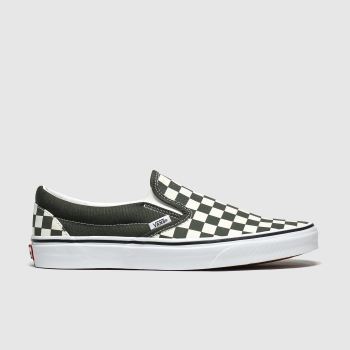vans white & green classic slip-on trainers vans white & green classic slip-on trainers
