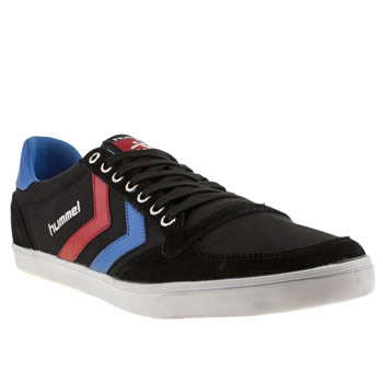 mens hummel black and blue slimmer stadil low trainers mens hummel black and blue slimmer stadil low trainers