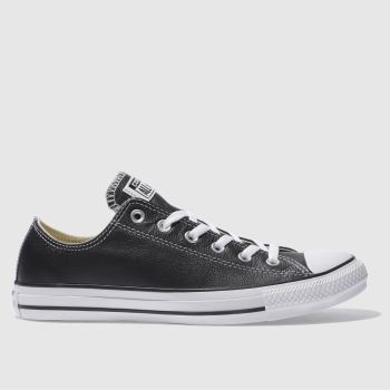 CONVERSE BLACK ALL STAR LEATHER OX TRAINERS CONVERSE BLACK ALL STAR LEATHER OX TRAINERS