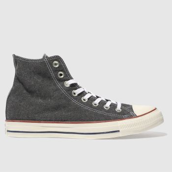 CONVERSE GREY ALL STAR HI PRINTED WASH TRAINERS CONVERSE GREY ALL STAR HI PRINTED WASH TRAINERS