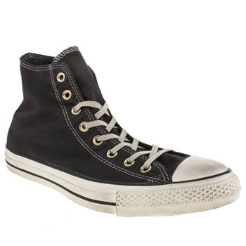 mens converse black & white well worn hi trainers mens converse black & white well worn hi trainers