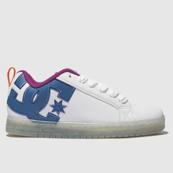 dc shoes white & pink court graffik se trainers dc shoes white & pink court graffik se trainers