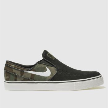NIKE SB BLACK & GREEN ZOOM JANOSKI SLIP TRAINERS NIKE SB BLACK & GREEN ZOOM JANOSKI SLIP TRAINERS