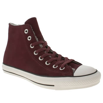 mens converse burgundy all star suede shearling hi trainers mens converse burgundy all star suede shearling hi trainers