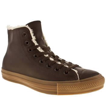 mens converse dark brown leather shearling trainers mens converse dark brown leather shearling trainers
