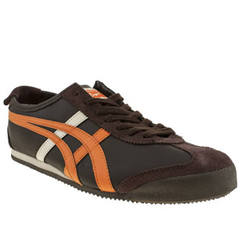 mens onitsuka tiger brown & orange mexico 66 trainers mens onitsuka tiger brown & orange mexico 66 trainers
