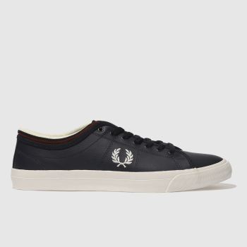 FRED PERRY NAVY KENDRICK TIPPED CUFF LEATHER TRAINERS FRED PERRY NAVY KENDRICK TIPPED CUFF LEATHER TRAINERS