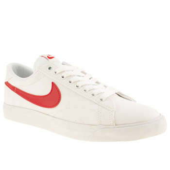 mens nike white & red tennis classic trainers mens nike white & red tennis classic trainers
