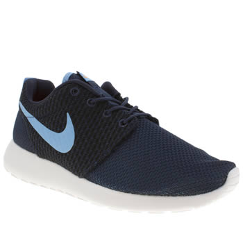 mens nike navy & pl blue roshe run trainers mens nike navy & pl blue roshe run trainers