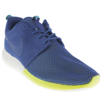 mens nike blue & yellow roshe run trainers mens nike blue & yellow roshe run trainers