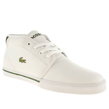 mens lacoste white & green ampthill trainers mens lacoste white & green ampthill trainers