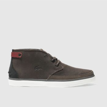 LACOSTE DARK BROWN CLAVEL 17 TRAINERS LACOSTE DARK BROWN CLAVEL 17 TRAINERS