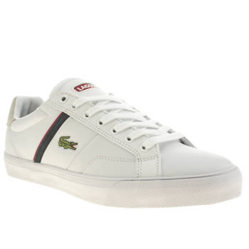 mens lacoste white & navy fairlead trainers mens lacoste white & navy fairlead trainers