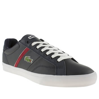 mens lacoste navy & red fairlead trainers mens lacoste navy & red fairlead trainers
