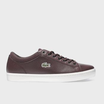 LACOSTE BURGUNDY STRAIGHTSET TRAINERS LACOSTE BURGUNDY STRAIGHTSET TRAINERS