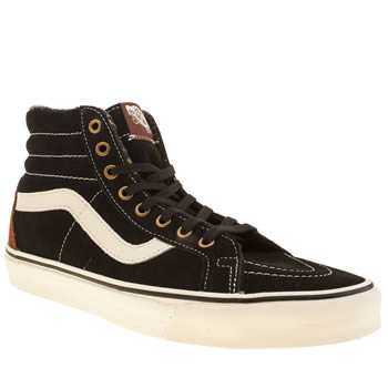 mens vans black sk8 -hi trainers mens vans black sk8 -hi trainers