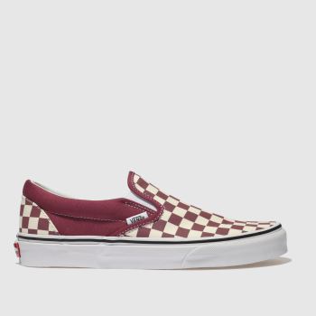 VANS WHITE & RED CLASSIC SLIP-ON TRAINERS VANS WHITE & RED CLASSIC SLIP-ON TRAINERS