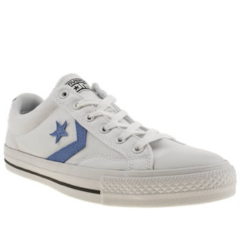 mens converse white & blue star player ox trainers mens converse white & blue star player ox trainers