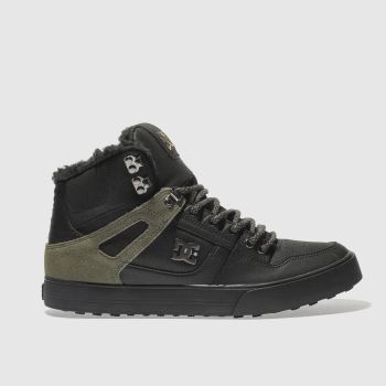 DC SHOES BLACK & GREEN SPARTAN HI WC WNT TRAINERS DC SHOES BLACK & GREEN SPARTAN HI WC WNT TRAINERS
