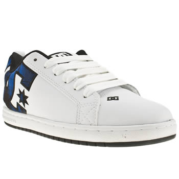 mens dc shoes white & blue court graffik se trainers mens dc shoes white & blue court graffik se trainers