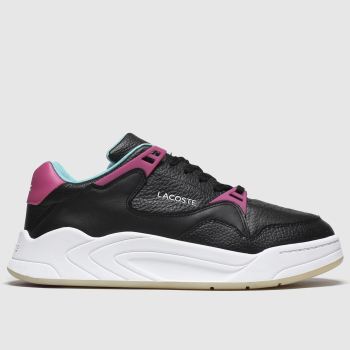lacoste black & pink court slam trainers lacoste black & pink court slam trainers