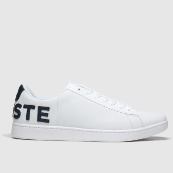 lacoste white & navy carnaby evo trainers lacoste white & navy carnaby evo trainers