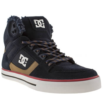 mens dc shoes navy & red spartan high wc trainers mens dc shoes navy & red spartan high wc trainers