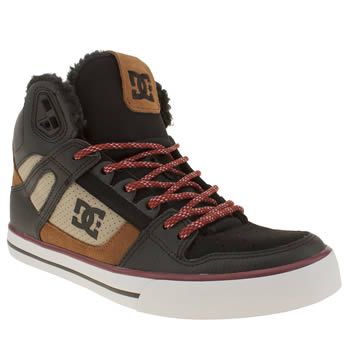 mens dc shoes brown & black spartan high wc trainers mens dc shoes brown & black spartan high wc trainers