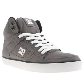 mens dc shoes dark grey spartan hi wc canvas trainers mens dc shoes dark grey spartan hi wc canvas trainers